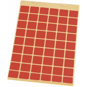 Block Schusslochkleber, rot (Apfelscheibe), 15 x 15 mm