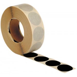 Rolle Schusslochkleber, schwarz beidseitig, Ø 25 mm