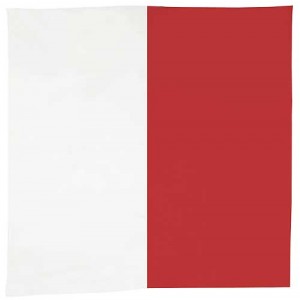 Signalfahne rot-weiss, 100 x 100 cm